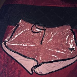 Victoria secret pink velvet shorts